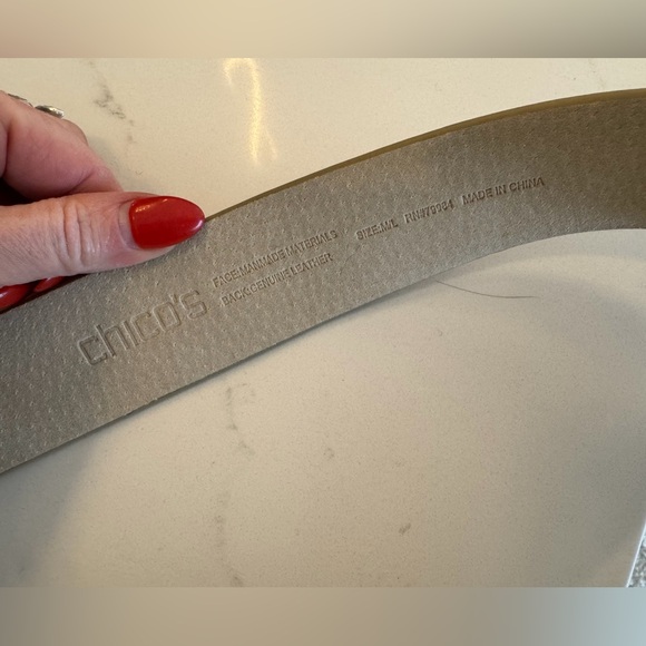 Chico's Metallic Snake Pattern Belt - Picture 8 of 8